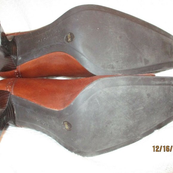 BDB GIRLS LEATHER SQUARE TOE HEELS - Picture 4 of 5